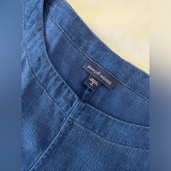 Pure Jill Indigo Dolman Short Sleeve Blue Shift Dress‎ Sz S Tall GUC - Picture 2 of 8